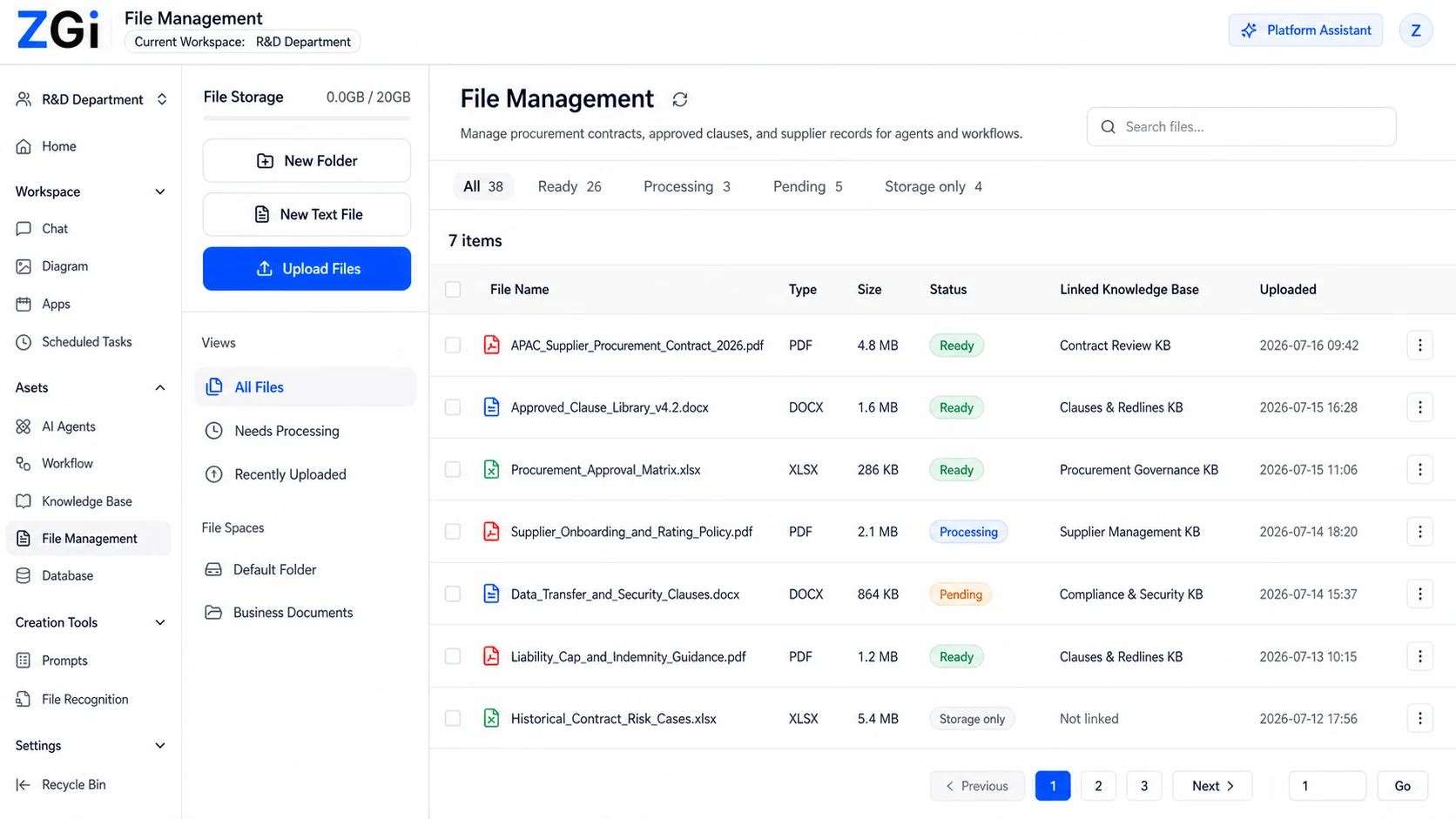 ZGI product workspace preview